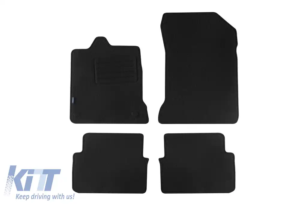 Tălpi de mochetă cu două straturi, potrivite pentru Renault Laguna sedan, break 2007-2015, set de 4 bucăți, negre