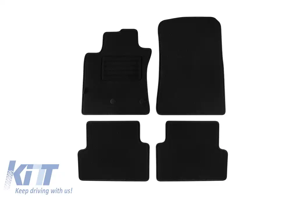Tălpi de mochetă cu două straturi, potrivite pentru Renault Modus, Grand Modus 2008-2012, din țesătură Rex, set de 4 piese, negre