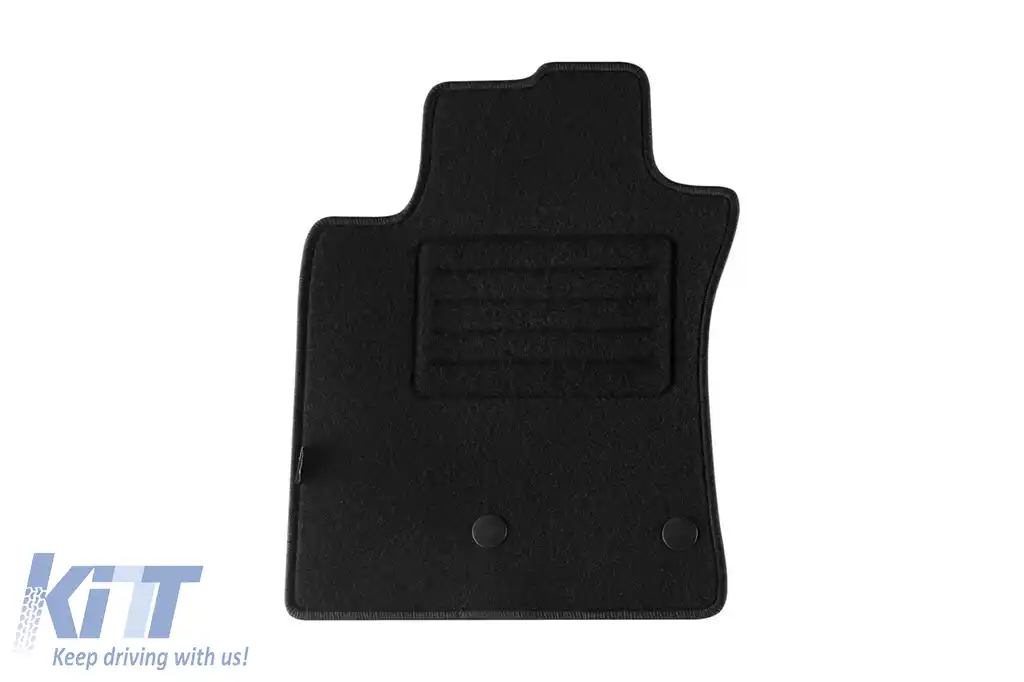 Tălpi de mochetă cu două straturi, potrivite pentru Renault Modus, Grand Modus 2008-2012, din țesătură Rex, set de 4 piese, negre-image-6240362