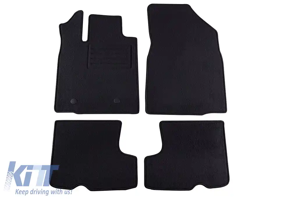 Tălpi de mochetă cu două straturi, potrivite pentru Dacia Sandero, Sandero Stepway 2008-2012, set de 4 bucăți, negre