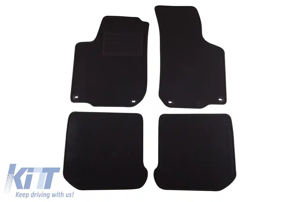 Tălpi de mochetă cu două straturi, potrivite pentru Skoda Octavia 2003-2010, din țesătură Rex, set de 4 bucăți, negre