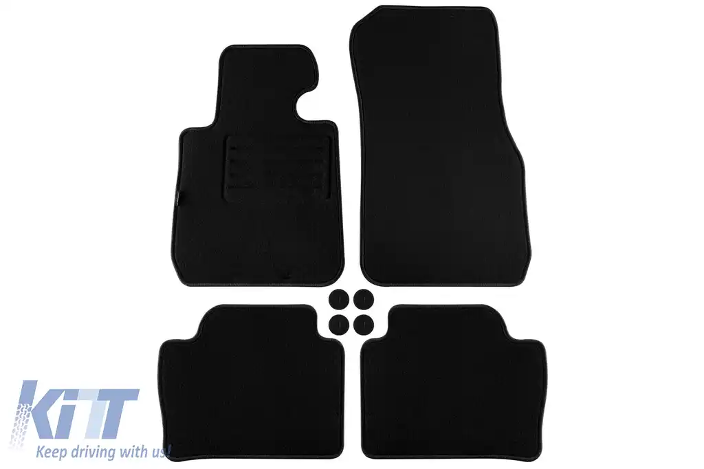 Tălpi de mochetă cu două straturi, potrivite pentru BMW 3 series F30 sedan, F31 estate 2012-2019, set de 4 bucăți, negru