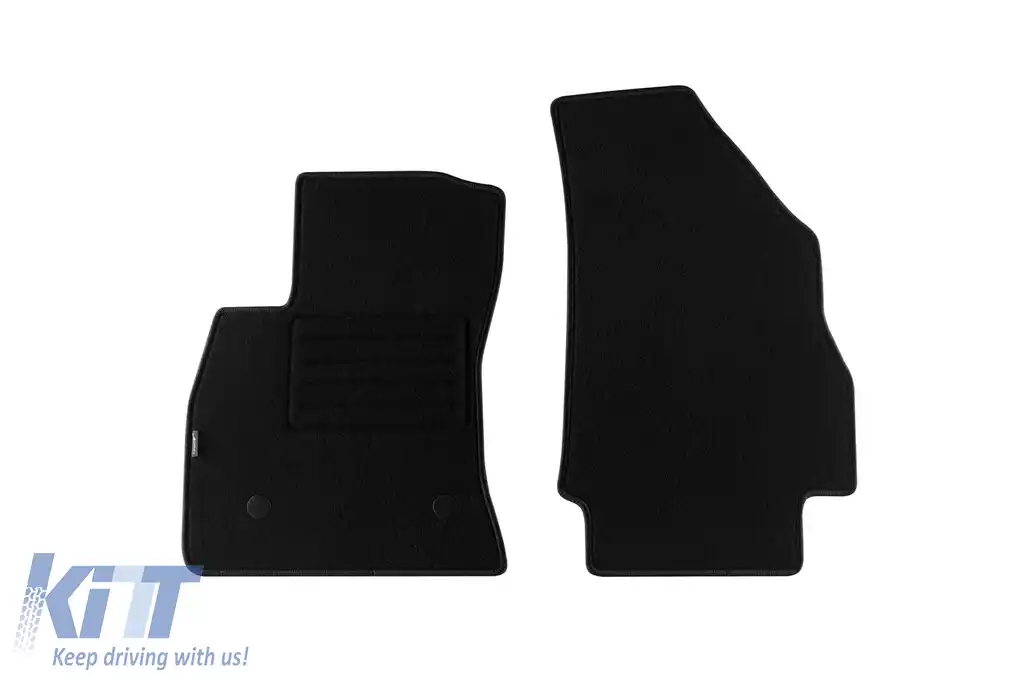 Tălpi de mochetă cu două straturi, potrivite pentru Fiat Doblo Cargo după 2010, 2 locuri, set de 2 bucăți, negru