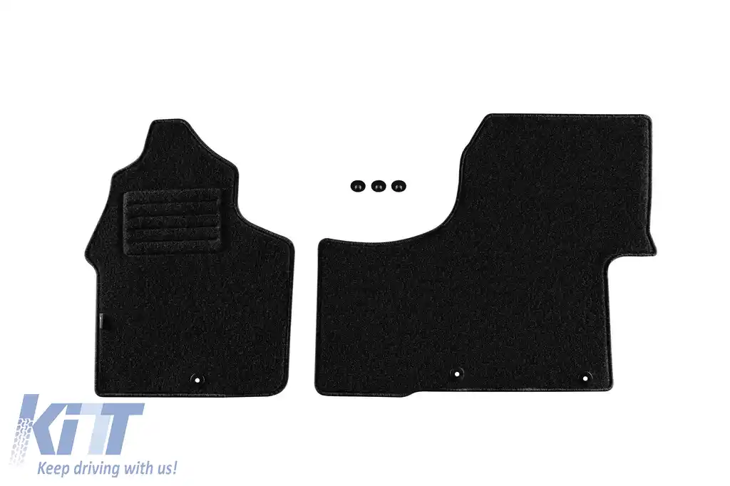 Tălpi de mochetă cu două straturi, potrivite pentru Mercedes Sprinter 2006-2018, 2-3 locuri, set de 2 bucăți, negru