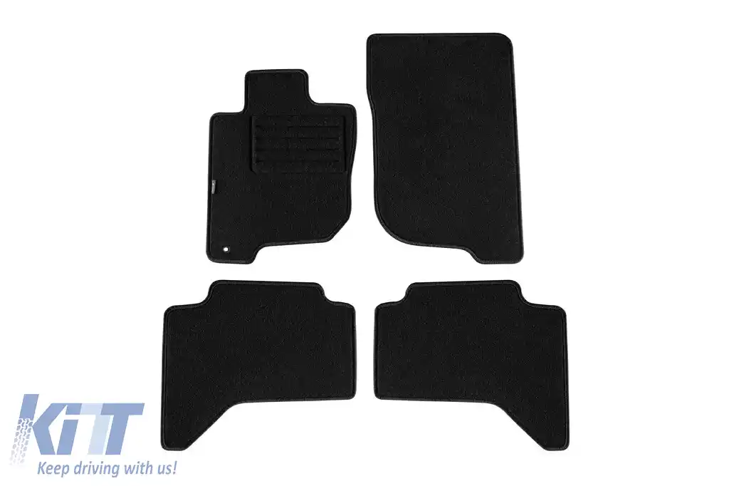 Tălpi de mochetă cu două straturi, potrivite pentru Mitsubishi L200 2006-2015, cabina dublă, set de 4 bucăți, negru
