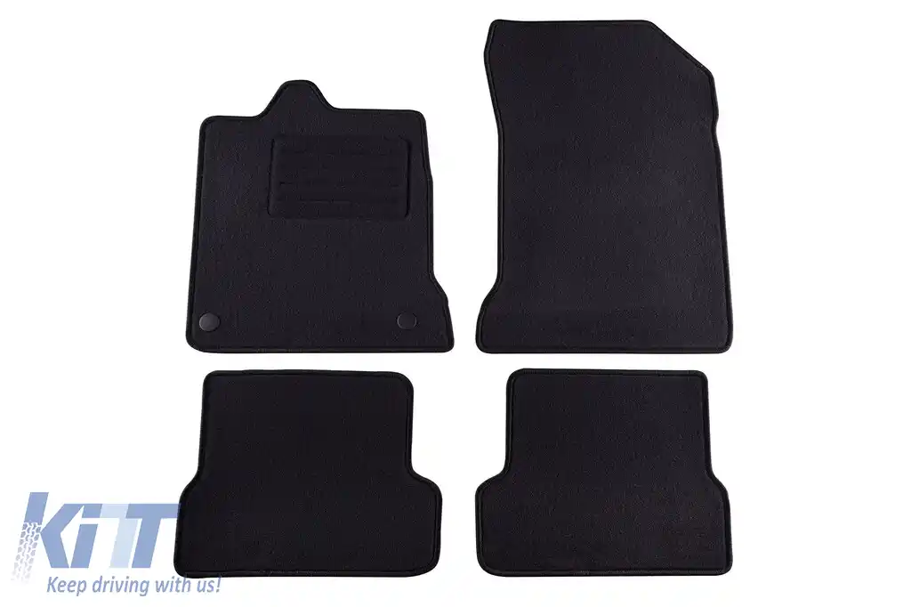 Tălpi de mochetă cu două straturi, potrivite pentru Renault Laguna coupe 2008-2015, din țesătură Rex, set de 4 bucăți, negre