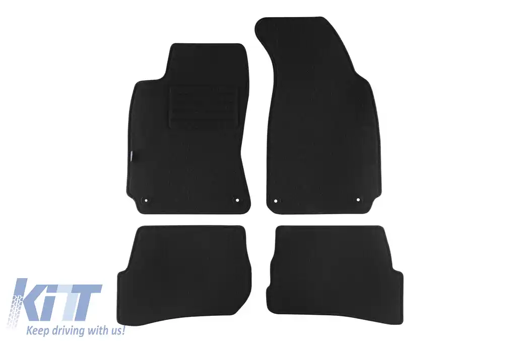 Tălpi de mochetă cu două straturi, potrivite pentru VW Passat 1996-2001, țesătură Rex, set de 4 bucăți, negru