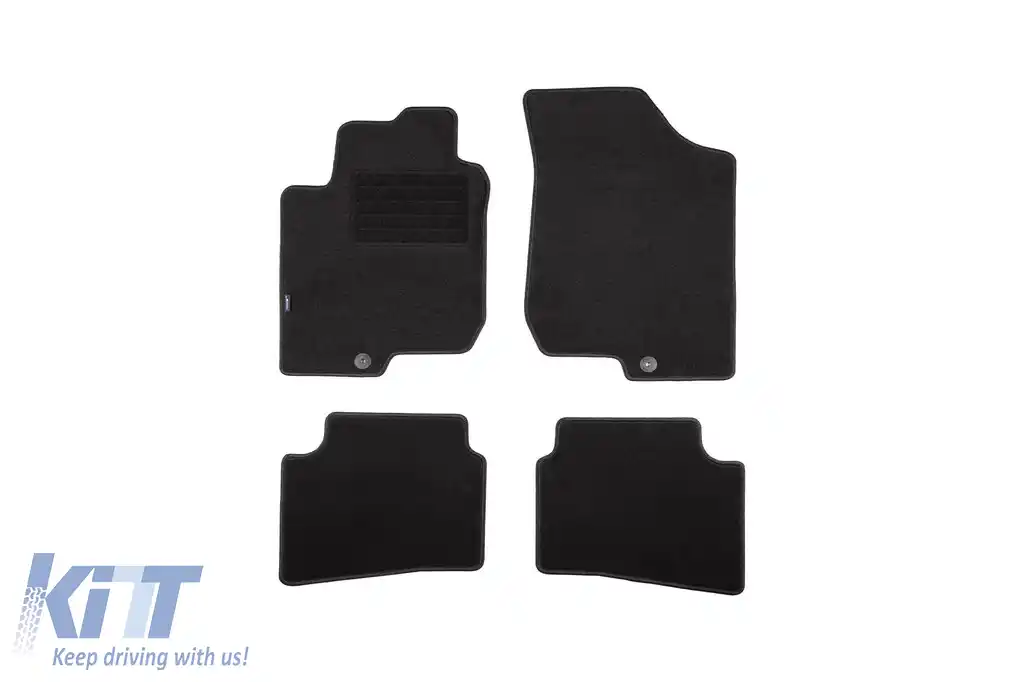 Tălpi de mochetă cu două straturi, potrivite pentru Hyundai i30, i30 CW 2007-2009, din țesătură Rex, set de 4 bucăți, negre