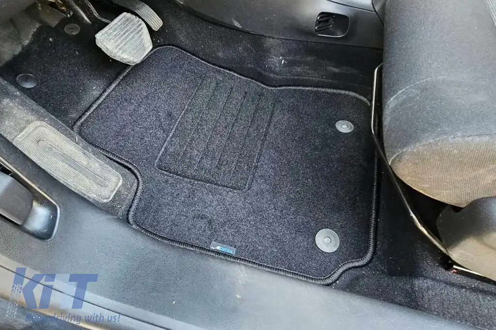 Tălpi de mochetă cu două straturi, potrivite pentru Citroen C4 Cactus după 2014, din material Rex, set de 4 bucăți, negru-image-6240841