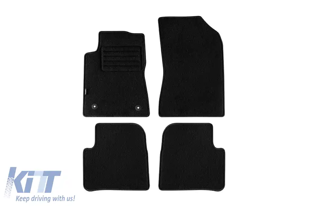 Tălpi de mochetă cu două straturi, potrivite pentru Citroen C3 după 2016, din țesătură Rex, set de 4 bucăți, negre