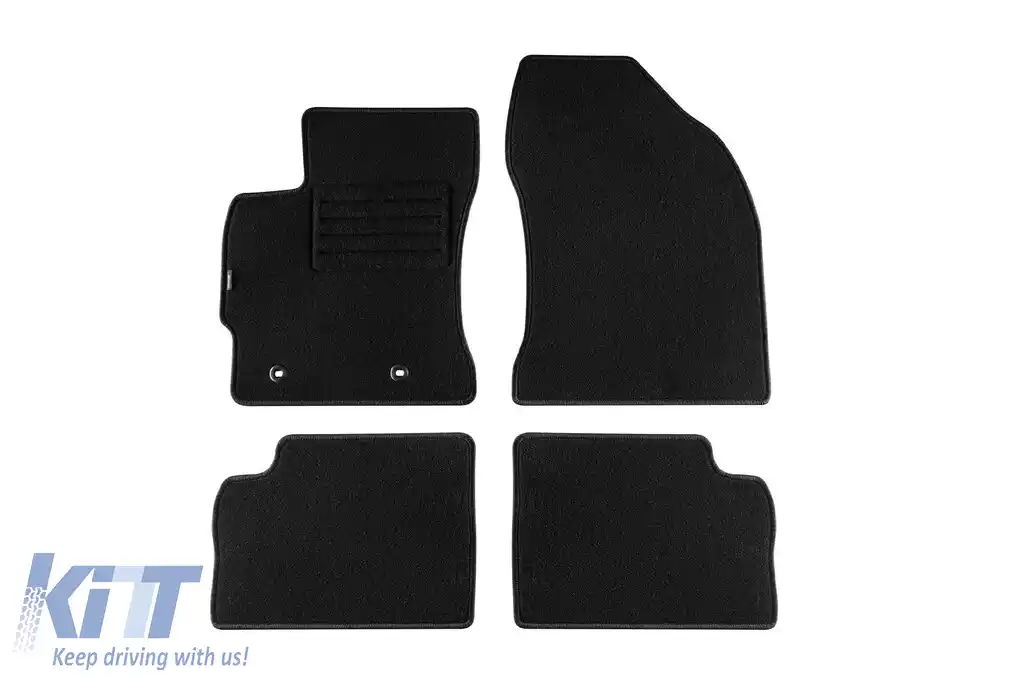 Tălpi de mochetă cu două straturi, potrivite pentru Toyota Auris hatchback, estate hibrid 2013-2018, din țesătură Rex, set de 4 piese, negru