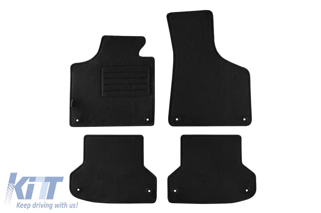 Tălpi de mochetă cu două straturi, potrivite pentru Audi A3 cu 3 uși, Sportback, S3 2003-2013, set de 4 piese, negru