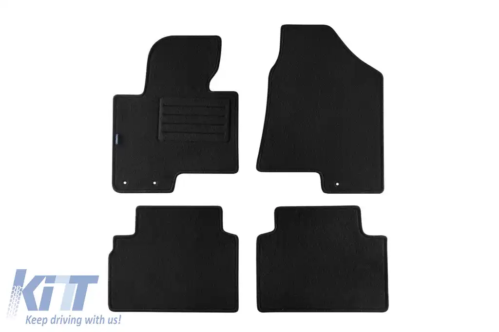 Tălpi de mochetă cu două straturi, potrivite pentru Hyundai iX35 2010-2015, din material Rex, set de 4 bucăți, negre