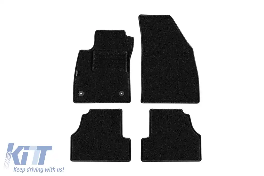 Tălpi de mochetă cu două straturi, potrivite pentru Opel Mokka 2012-2019, Mokka X 2016-2019, din țesătură Rex, set de 4 piese, negru