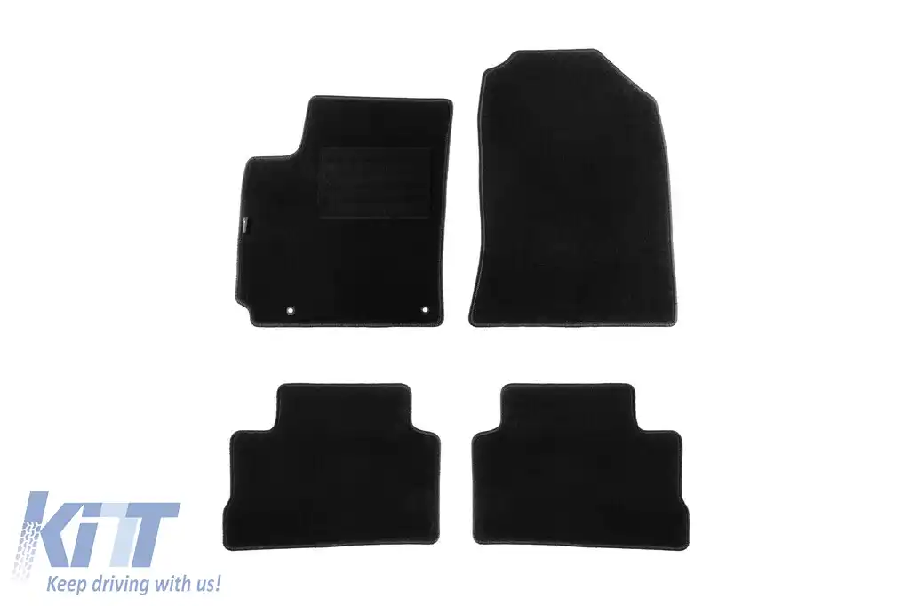 Tălpi de mochetă cu două straturi, potrivite pentru Hyundai Kona 2017-2023, din țesătură Rex, set de 4 bucăți, negre