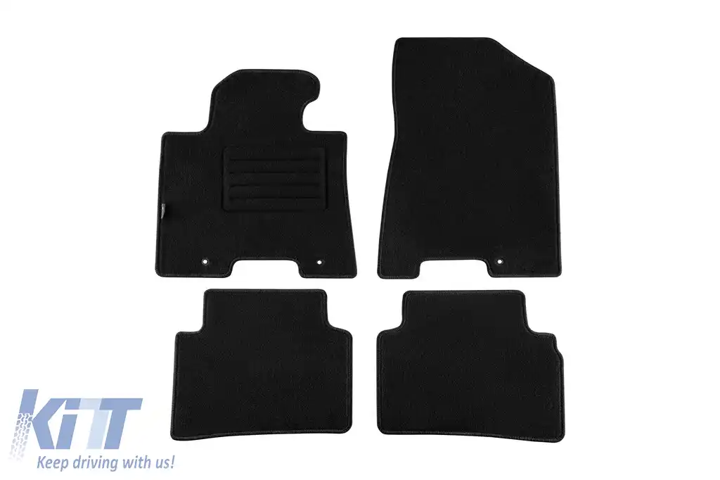 Tălpi de mochetă cu două straturi, potrivite pentru Hyundai Tucson 2018-2020, din țesătură Rex, set de 4 bucăți, negre