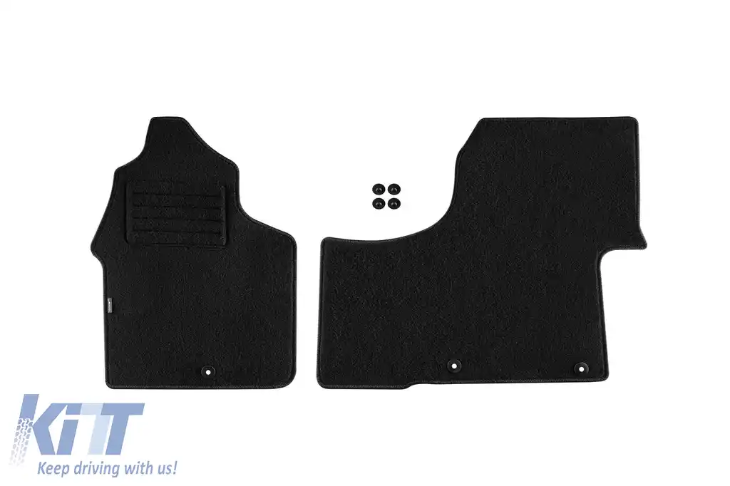 Tălpi de mochetă cu două straturi, potrivite pentru VW Crafter 2006-2017, 2-3 locuri, set de 2 bucăți, negru