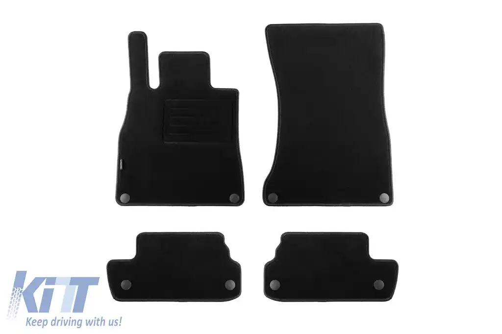 Tălpi de mochetă cu două straturi, potrivite pentru Mercedes S class C217 coupe 2014-2020, din țesătură Rex, set de 4 bucăți, negru