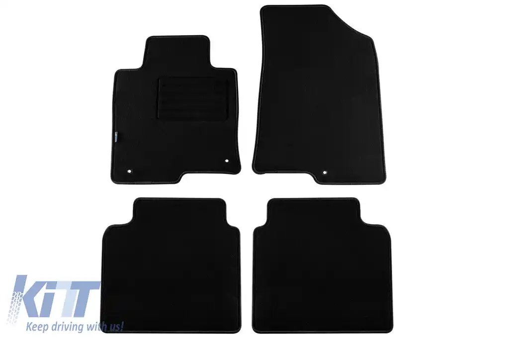 Tălpi de mochetă cu două straturi, potrivite pentru Kia Optima sedan, estate, hibrid plug-in după 2016, set de 4 piese, negru