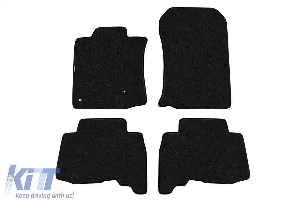 Tălpi de podea textile cu trei straturi din material Petex Style, potrivite pentru Toyota Land Cruiser 2009-2021, cu 5 sau 7 locuri, set de 4 bucăți, negru