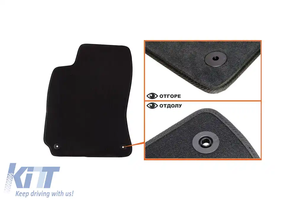 Tălpi de podea textile cu trei straturi din material Petex Style potrivite pentru VW Passat 2001-2005 cu găuri rotunde, set de 4 bucăți, negru-image-6242206