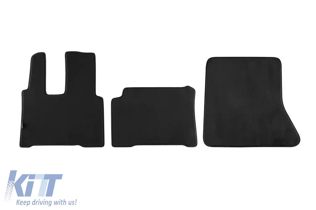 Tălpi de podea textile cu trei straturi, potrivite pentru Mercedes Actros MP4 2011-2018, din 3 părți, negre
