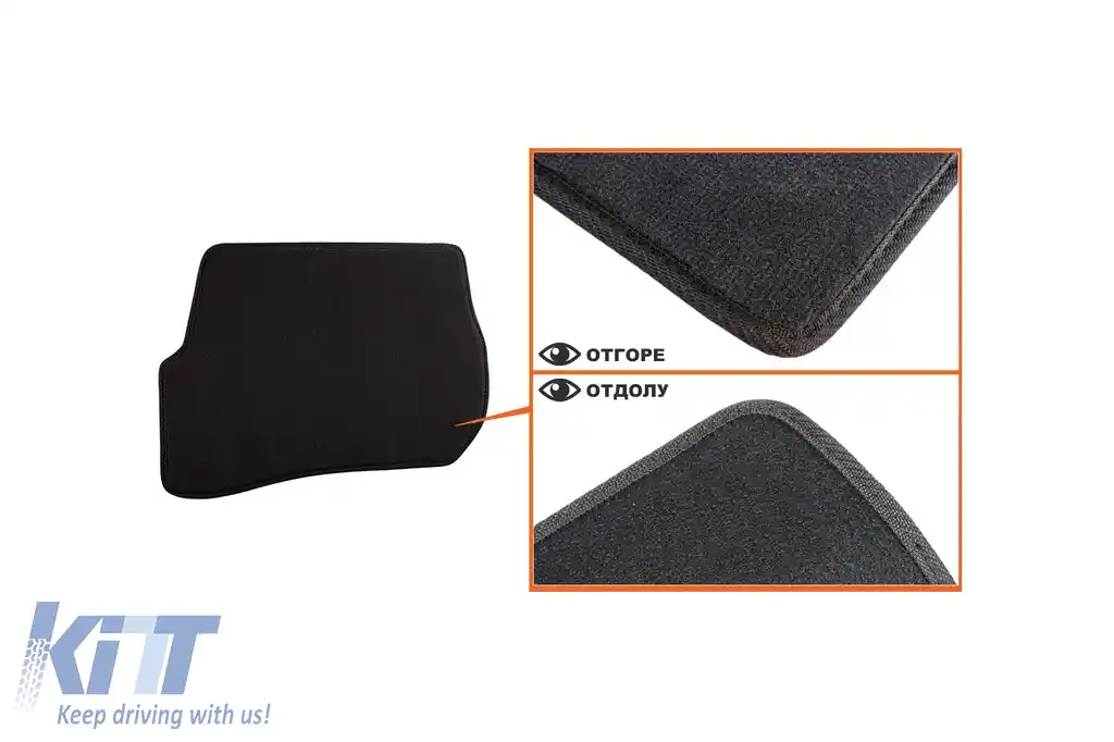 Tălpi de podea textile cu trei straturi, potrivite pentru VW Passat 1996-2001, set de 4 bucăți, negre-image-6242259