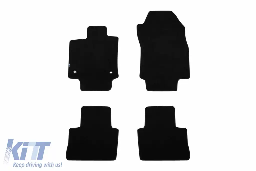 Tălpi de podea textile cu trei straturi, potrivite pentru Toyota RAV4 Hybrid după 2019, set de 4 bucăți, negre