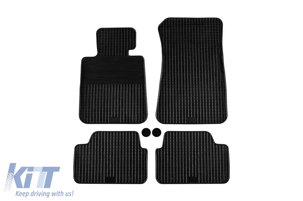 Tălpi din cauciuc Gumarny Zubri potrivite pentru BMW Seria 1 E87 2004-2013, X1 E84 2009-2015, set de 4 piese, culoare neagră