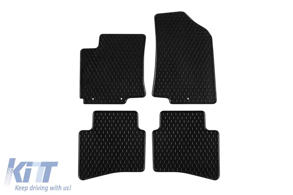 Tălpi din cauciuc Gumarny Zubri potrivite pentru Kia Rio 2010-2016, set de 4 piese, culoare neagră