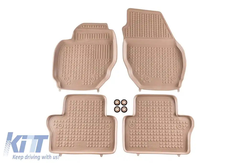 Tălpi din cauciuc Rezaw-Plast potrivite pentru Volvo V70, XC70 2007-2016, S80 2006-2016, set de 4 piese, culoare bej