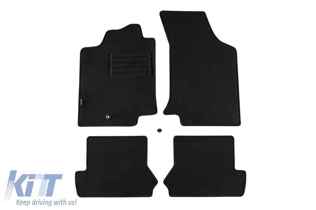 Tălpi din covor cu două straturi, potrivite pentru VW Golf III, Vento 1992-1997, set de 4 bucăți, negre