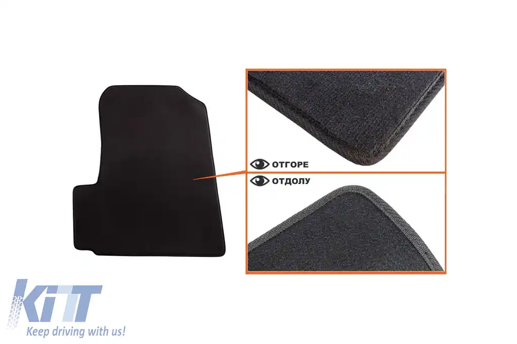 Tălpi textile cu trei straturi din material Petex Style potrivite pentru HONDA CR-V 2006-2012, din 3 părți, negre-image-6242079