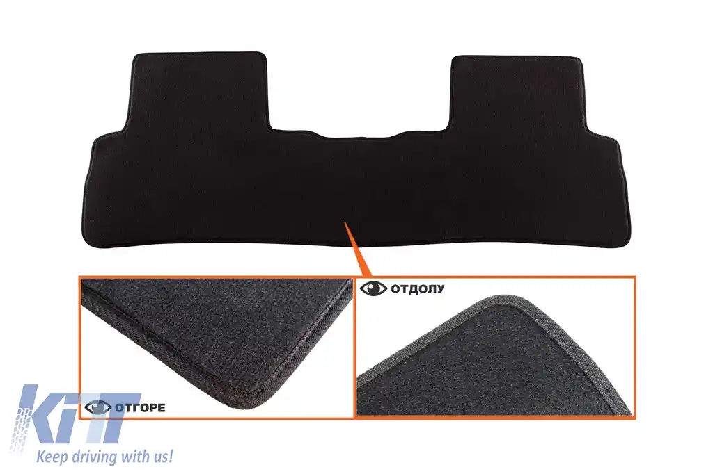 Tălpi textile cu trei straturi din material Petex Style potrivite pentru HONDA CR-V 2006-2012, din 3 părți, negre-image-6242080