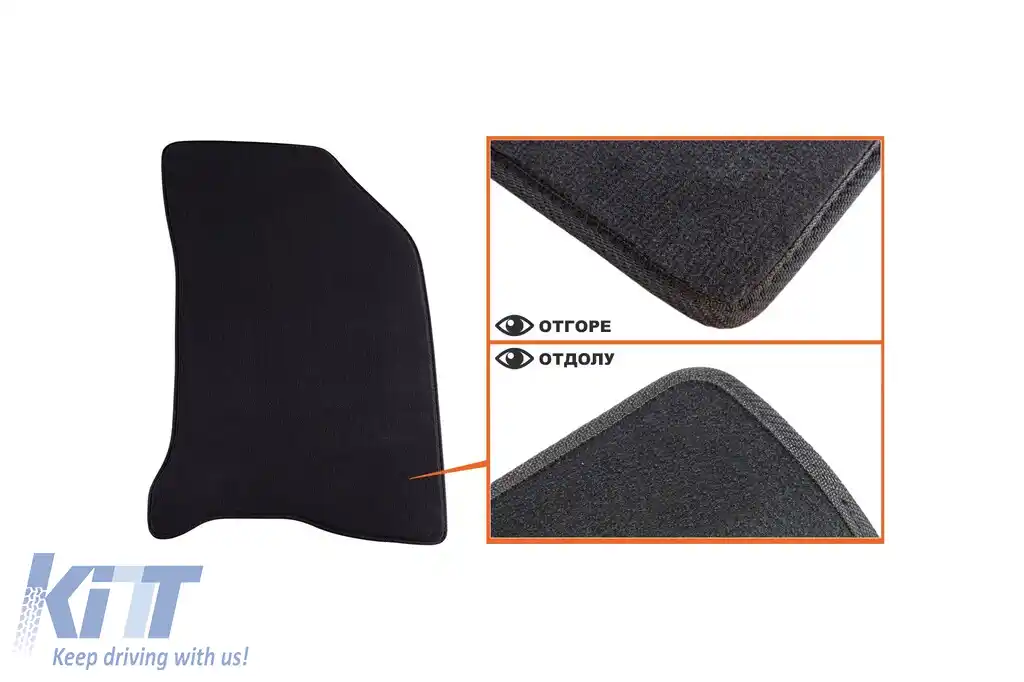 Tălpi textile cu trei straturi, potrivite pentru Renault Laguna sedan, break 2001-2007, set de 4 bucăți, negru-image-6241453