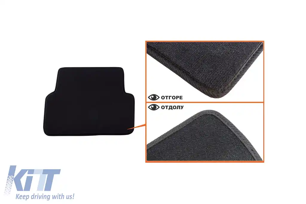 Tălpi textile cu trei straturi, potrivite pentru Renault Laguna sedan, break 2001-2007, set de 4 bucăți, negru-image-6241454