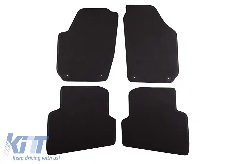 Tălpi textile cu trei straturi potrivite pentru Skoda Fabia 2007-2014, set de 4 bucăți, negre