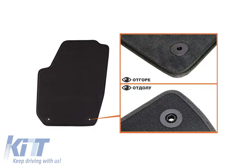 Tălpi textile cu trei straturi potrivite pentru Skoda Fabia 2007-2014, set de 4 bucăți, negre-image-6241607