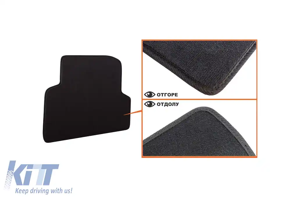 Tălpi textile cu trei straturi potrivite pentru Skoda Fabia 2007-2014, set de 4 bucăți, negre-image-6241609