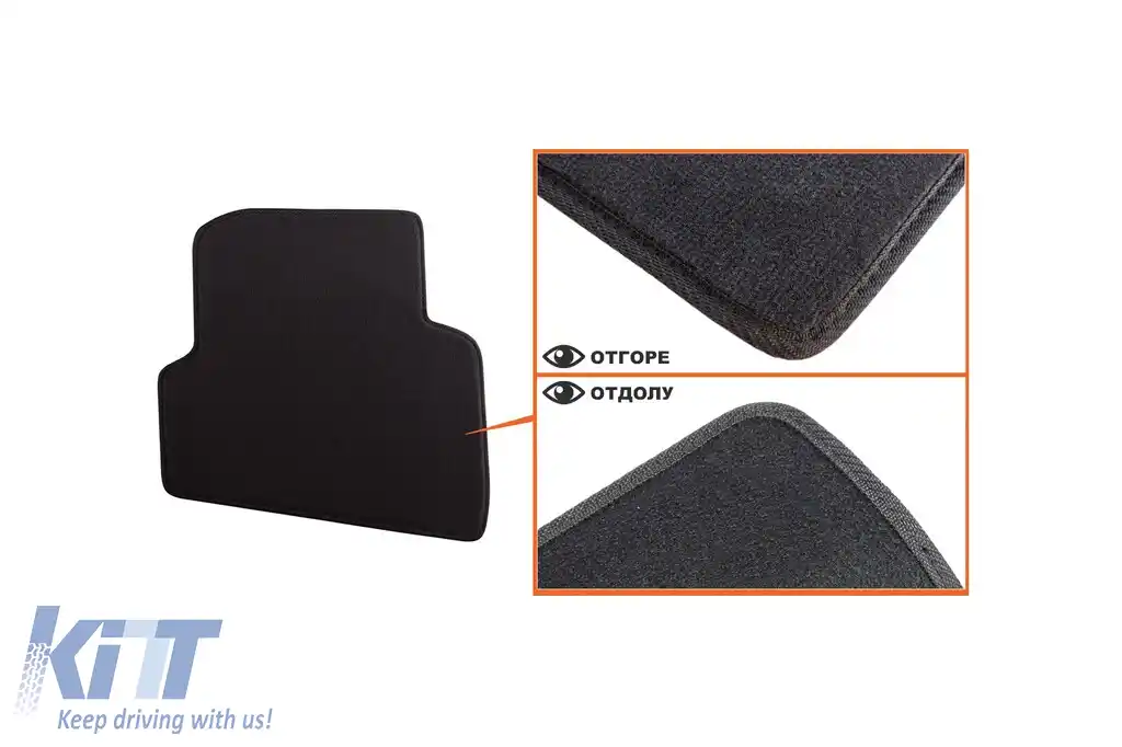 Tălpi textile cu trei straturi potrivite pentru Skoda Fabia 2007-2014, set de 4 bucăți, negre-image-6241610