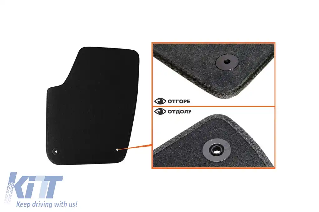 Tălpi textile cu trei straturi potrivite pentru Seat Ibiza, Cordoba 2002-2008, set de 4 bucăți, negru-image-6241648