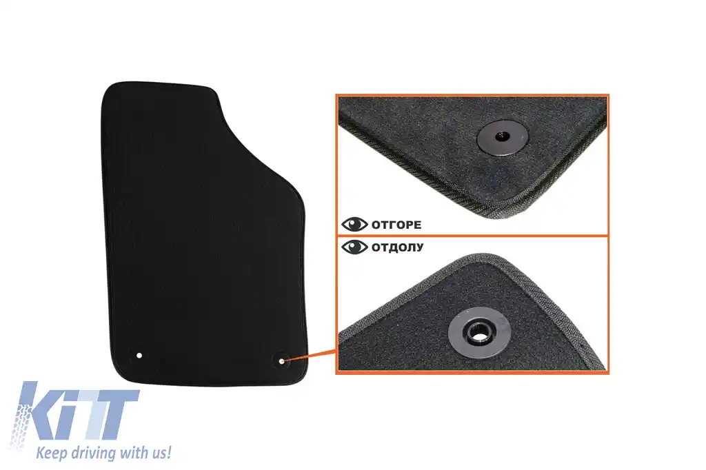 Tălpi textile cu trei straturi potrivite pentru Seat Ibiza, Cordoba 2002-2008, set de 4 bucăți, negru-image-6241649