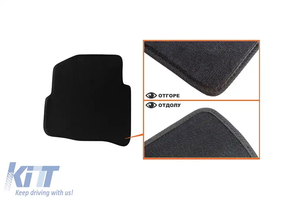 Tălpi textile cu trei straturi potrivite pentru Seat Ibiza, Cordoba 2002-2008, set de 4 bucăți, negru-image-6241650