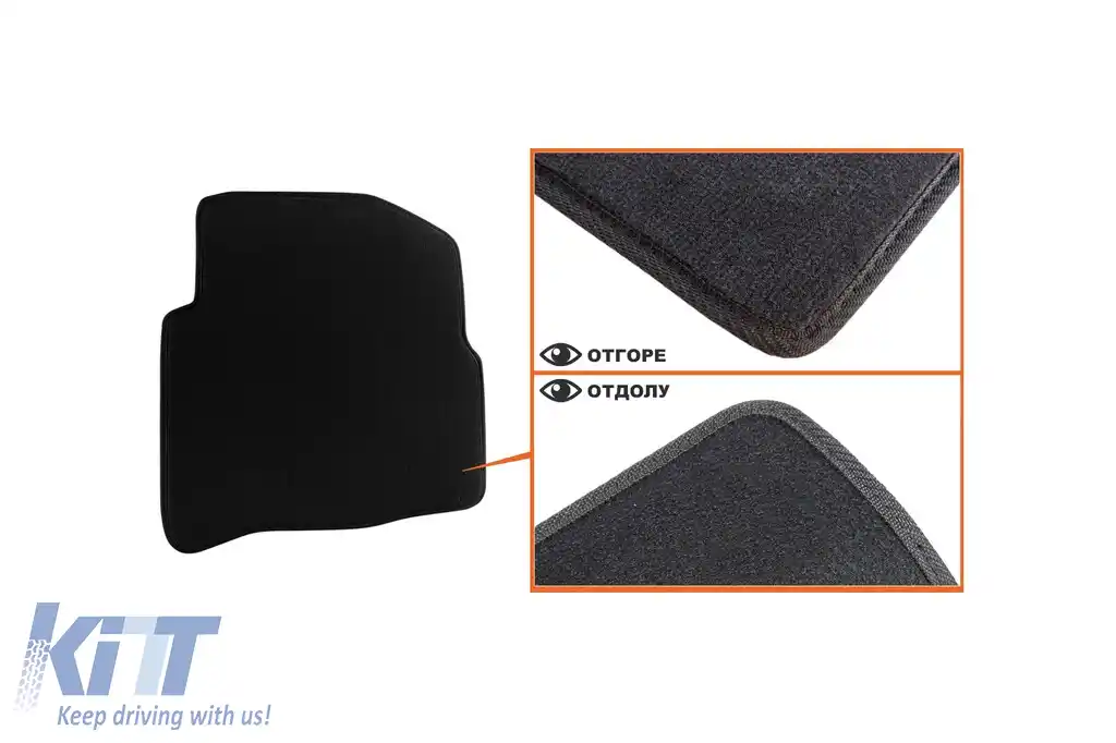 Tălpi textile cu trei straturi potrivite pentru Seat Ibiza, Cordoba 2002-2008, set de 4 bucăți, negru-image-6241651