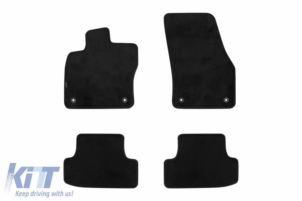 Tălpi textile cu trei straturi, potrivite pentru VW T-Roc după 2017, set de 4 bucăți, negre