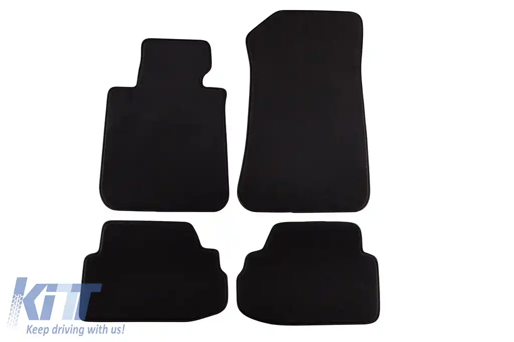 Tălpi textile cu trei straturi potrivite pentru BMW Seria 1 E81, E82 Coupe 2007-2014, 3 uși, set de 4 bucăți, negru