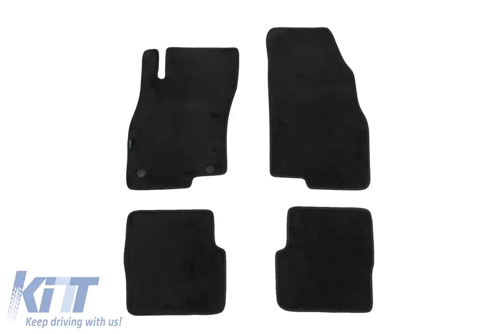 Tălpi textile cu trei straturi, potrivite pentru Fiat Punto EVO 2009-2015, set de 4 bucăți, negre