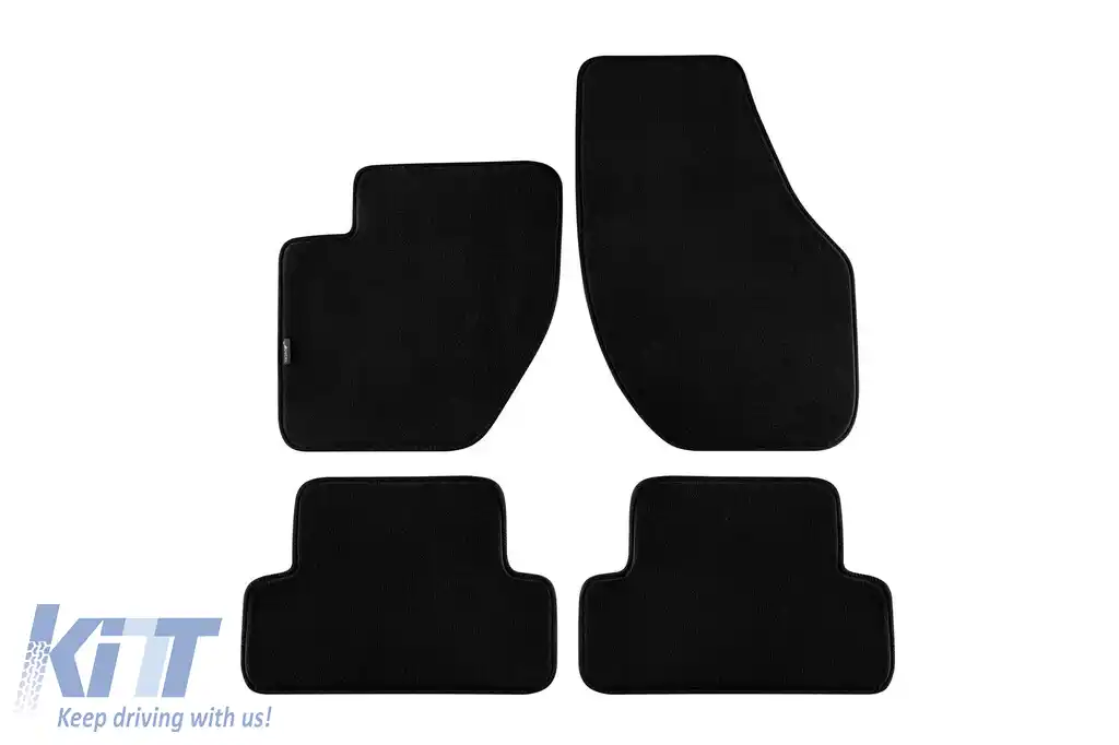 Tălpi textile cu trei straturi potrivite pentru Volvo V40, V40 Cross Country 2012-2019, set de 4 bucăți, negru