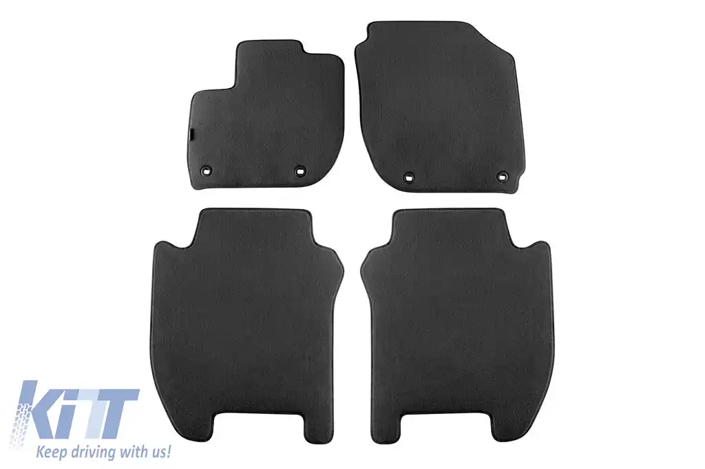 Tălpi textile cu trei straturi, potrivite pentru Honda Jazz după 2015, set de 4 bucăți, negre