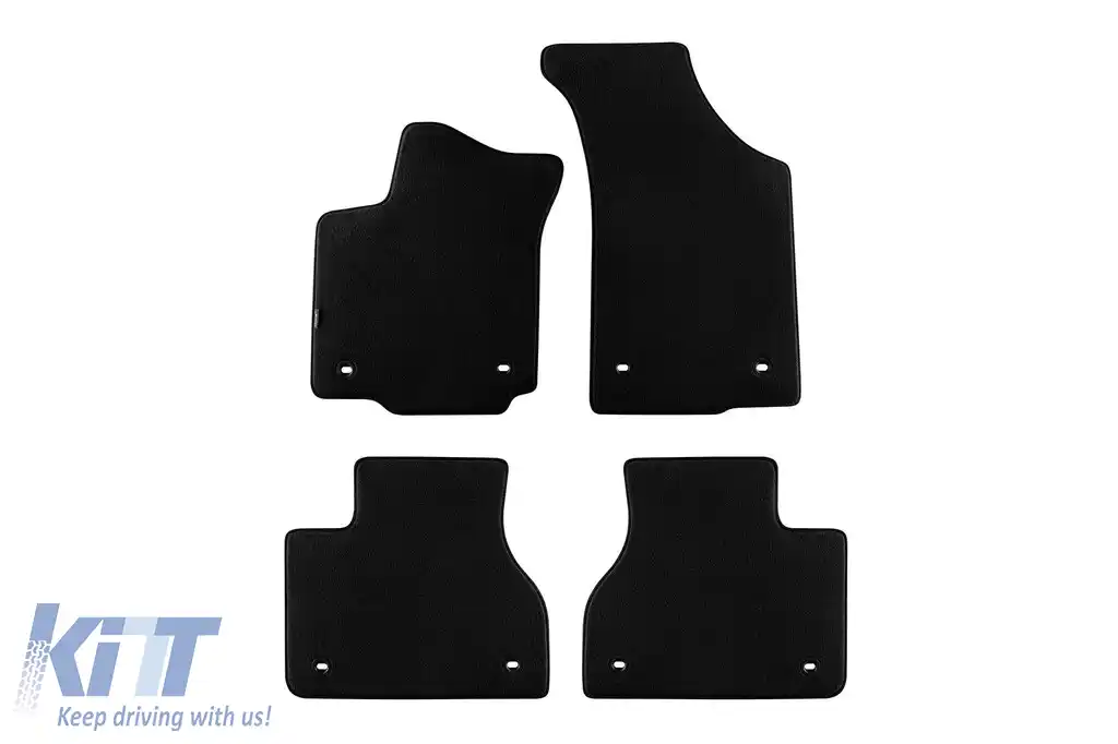 Tălpi textile cu trei straturi potrivite pentru Volkswagen Phaeton 2004-2016, set de 4 bucăți, negru